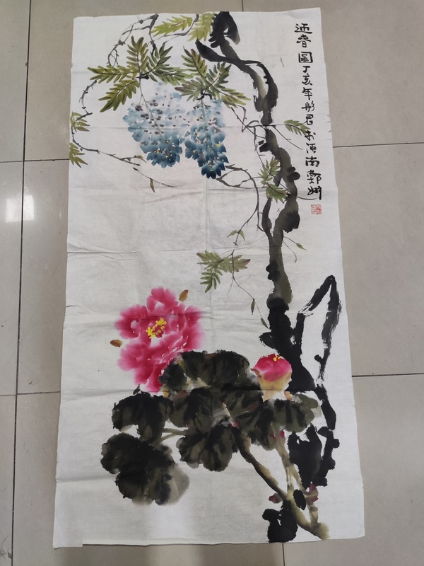 古玩字畫中美協會員名家段彤君 花鳥拍賣,當前價格588元