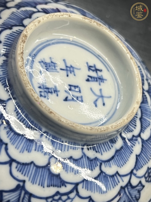 古玩陶瓷青花花卉紋花口碟一對真品鑒賞圖