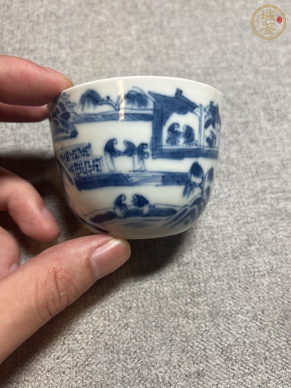 古玩陶瓷青花臥足杯真品鑒賞圖