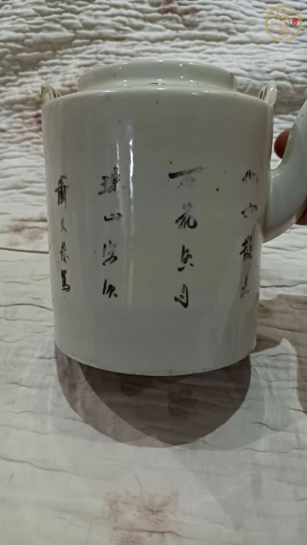 古玩陶瓷粉彩仙女茶壺真品鑒賞圖