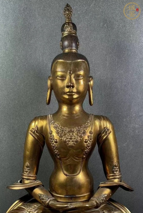 古玩銅器無量壽佛真品鑒賞圖