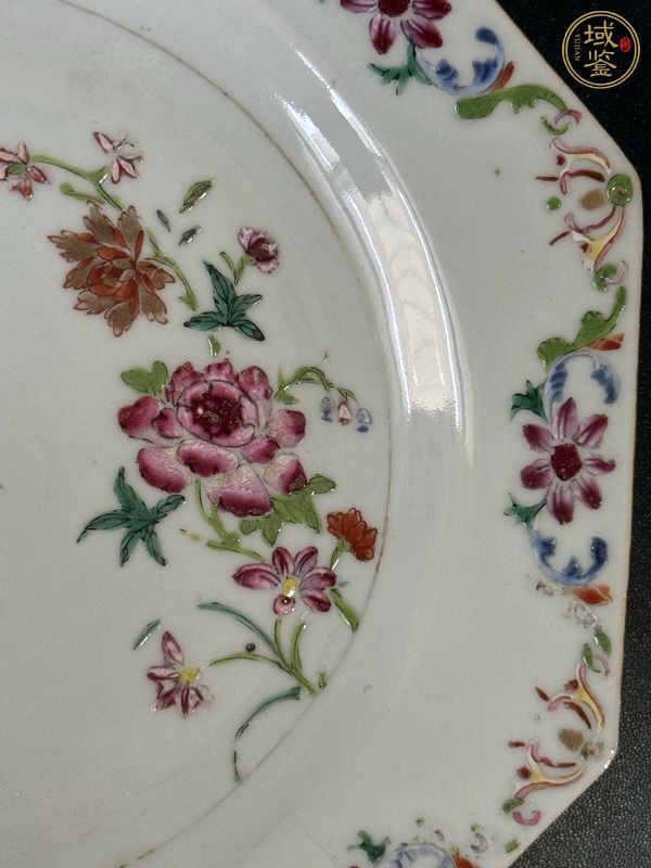 古玩陶瓷花鳥紋粉彩盤真品鑒賞圖