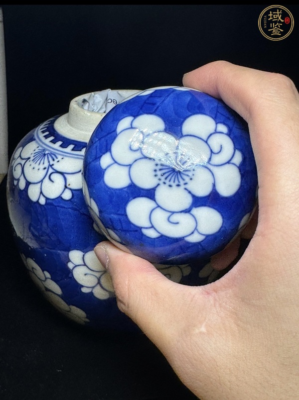 古玩陶瓷梅紋蓋罐真品鑒賞圖