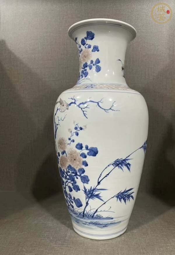 古玩陶瓷青花釉里紅花瓶真品鑒賞圖