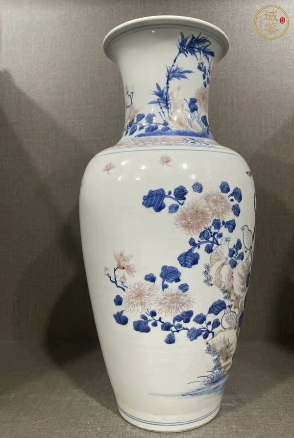 古玩陶瓷青花釉里紅花瓶真品鑒賞圖