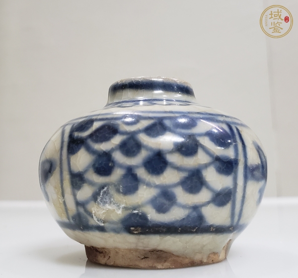 古玩陶瓷青花花卉紋水盂真品鑒賞圖