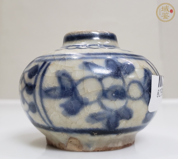 古玩陶瓷青花花卉紋水盂真品鑒賞圖