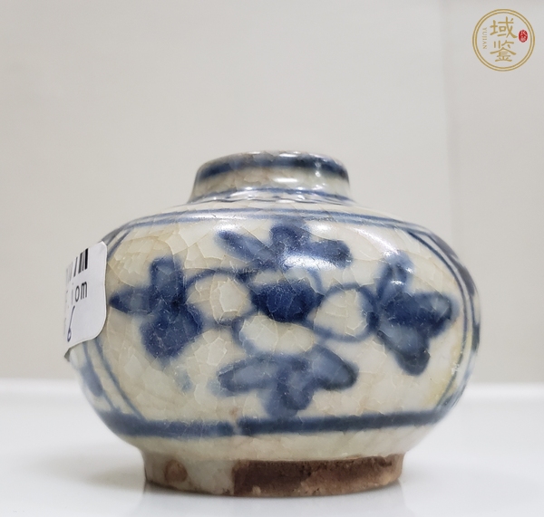 古玩陶瓷青花花卉紋水盂真品鑒賞圖