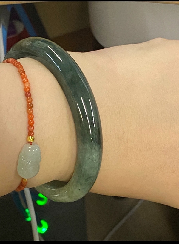 古玩玉器翡翠手鐲拍賣,當前價格1600元