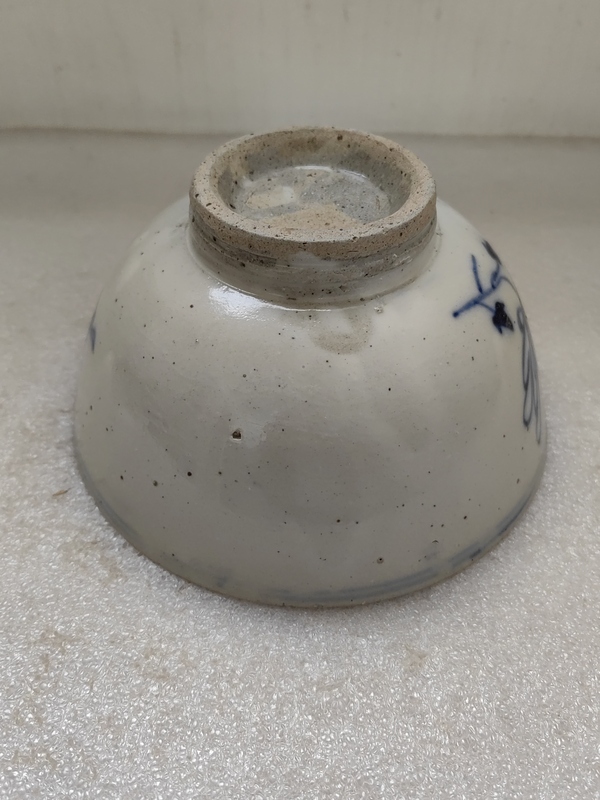 古玩陶瓷青花花卉詩文茶碗拍賣,當前價格580元