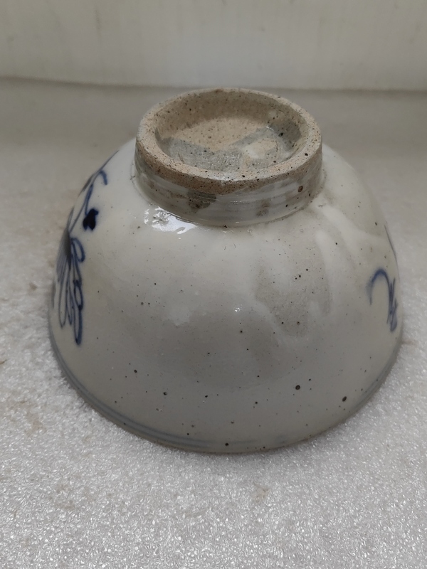 古玩陶瓷青花花卉詩文茶碗拍賣,當前價格580元