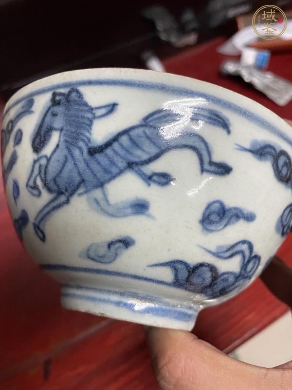 古玩陶瓷青花天馬紋碗真品鑒賞圖