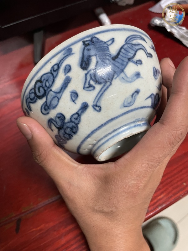 古玩陶瓷青花天馬紋碗真品鑒賞圖