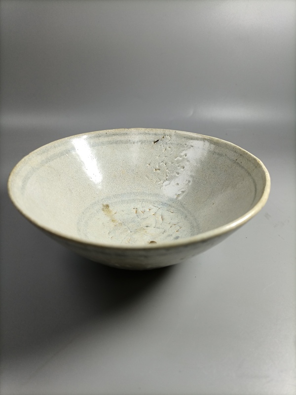 古玩陶瓷明晚青花斗笠碗拍賣,當(dāng)前價(jià)格128元