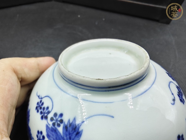 古玩陶瓷青花葡萄紋茶碗真品鑒賞圖