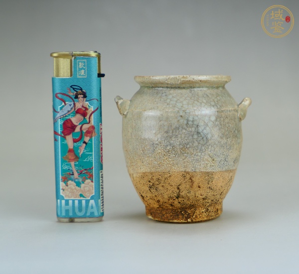 古玩陶瓷青白釉雙系茶入真品鑒賞圖