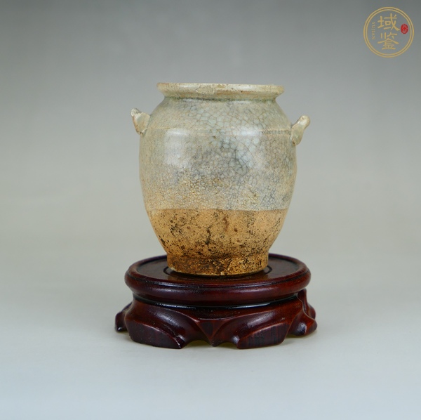 古玩陶瓷青白釉雙系茶入真品鑒賞圖