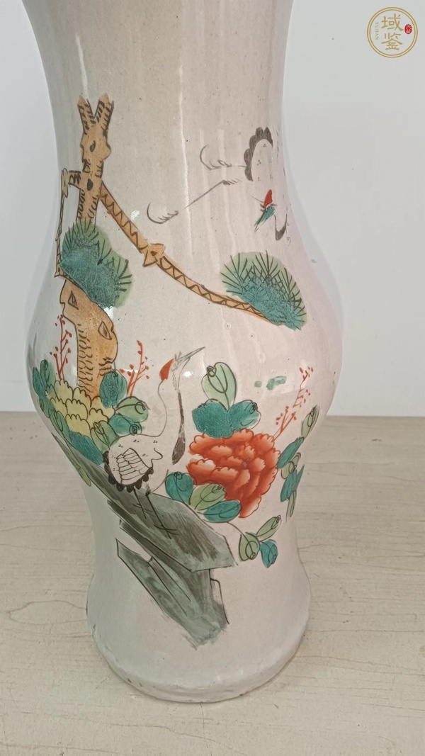 古玩陶瓷松鶴紋花觚真品鑒賞圖