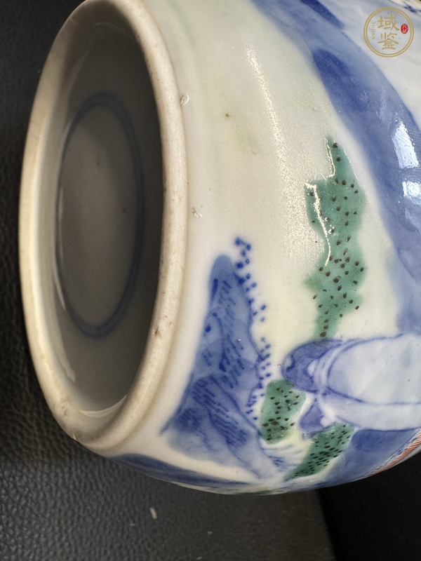 古玩陶瓷青花五彩人物罐真品鑒賞圖