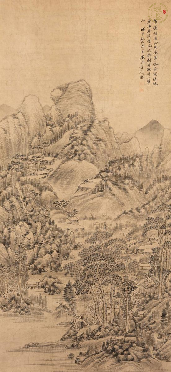 古玩字畫(huà)舊仿吳歷山水真品鑒賞圖