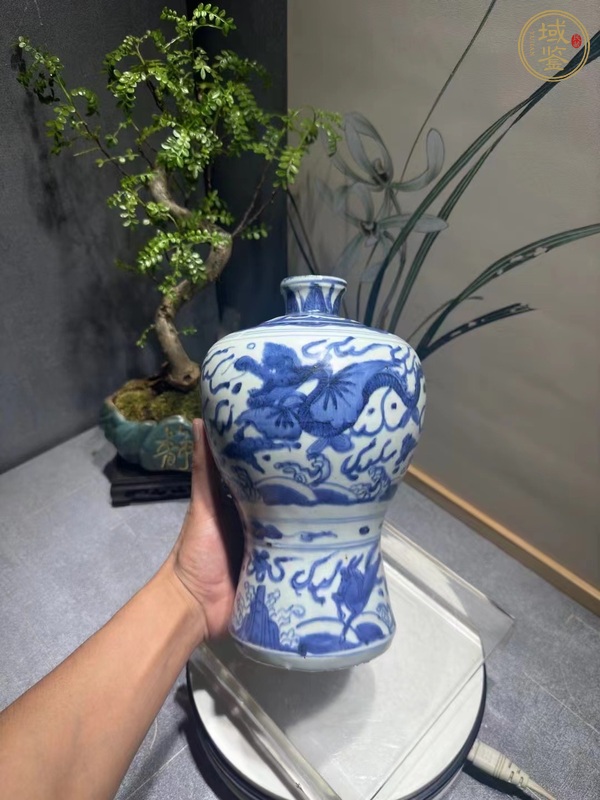 古玩陶瓷青花應(yīng)龍紋梅瓶，模糊，偏老真品鑒賞圖