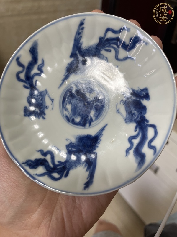 古玩陶瓷鳳紋青花盤真品鑒賞圖