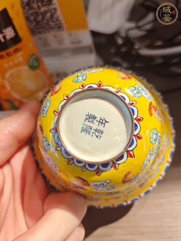 古玩陶瓷銅胎景泰蘭福壽紋杯真品鑒賞圖