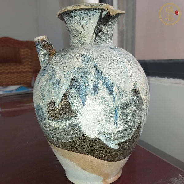 古玩陶瓷魯山窯窯變釉執(zhí)壺真品鑒賞圖