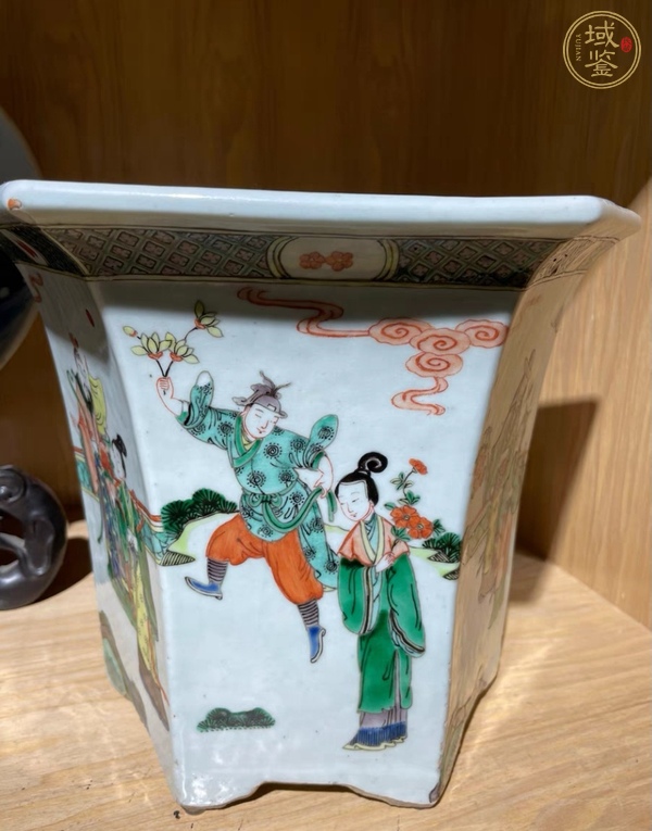 古玩陶瓷五彩十二花神花盆真品鑒賞圖
