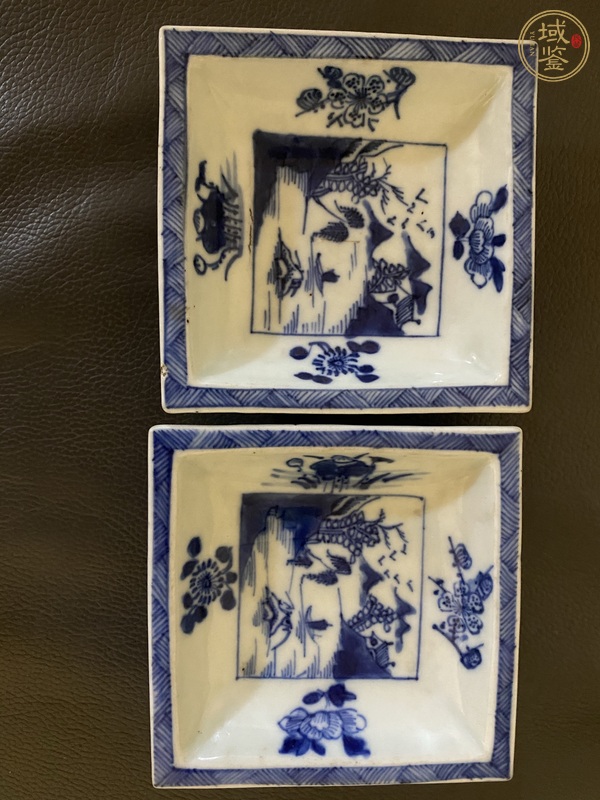 古玩陶瓷青花山水紋盤真品鑒賞圖