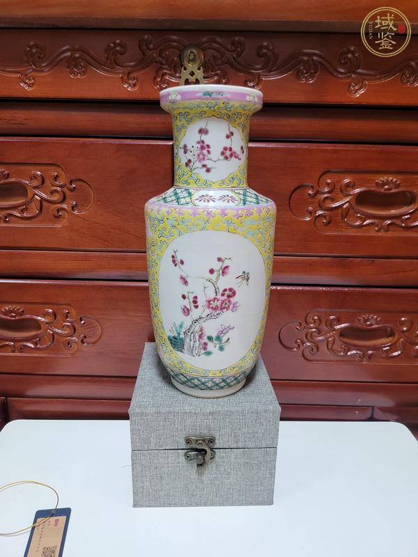 古玩陶瓷花卉紋粉彩棒槌瓶真品鑒賞圖