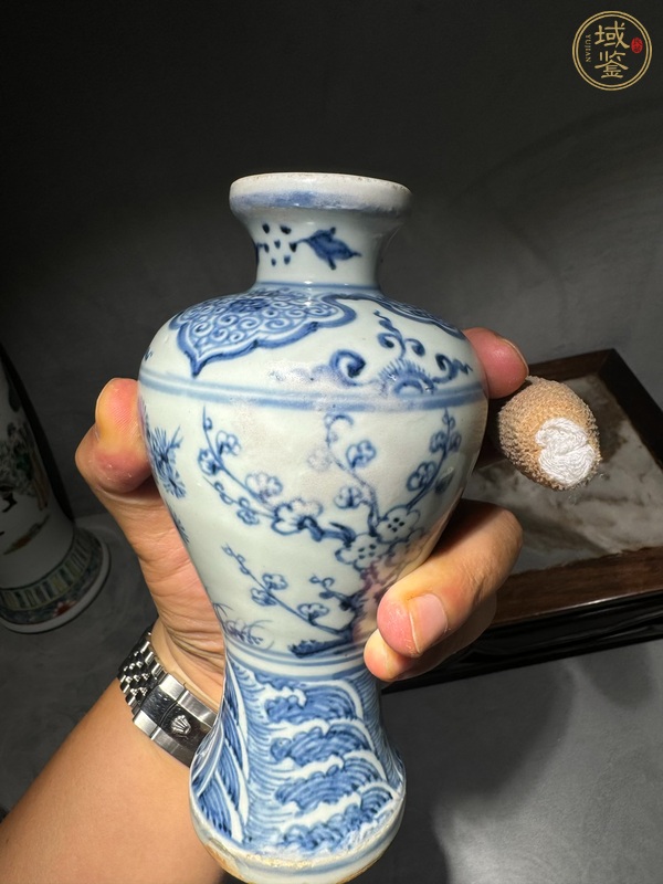 古玩陶瓷青花松竹梅瓶真品鑒賞圖