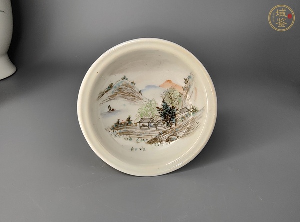 古玩陶瓷淺絳彩高足盤(pán)真品鑒賞圖
