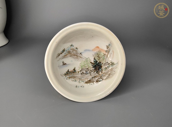 古玩陶瓷淺絳彩高足盤(pán)真品鑒賞圖