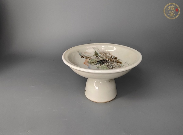 古玩陶瓷淺絳彩高足盤(pán)真品鑒賞圖