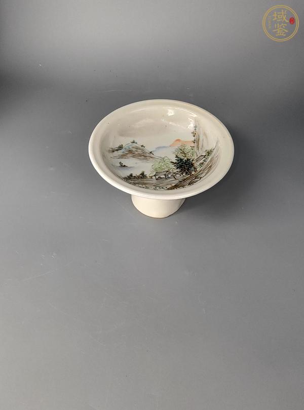 古玩陶瓷淺絳彩高足盤(pán)真品鑒賞圖
