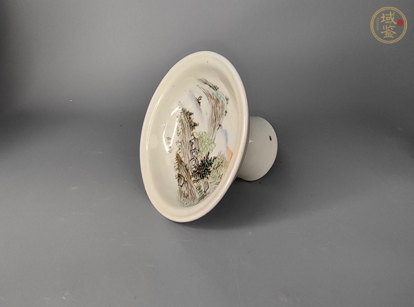 古玩陶瓷淺絳彩高足盤(pán)真品鑒賞圖