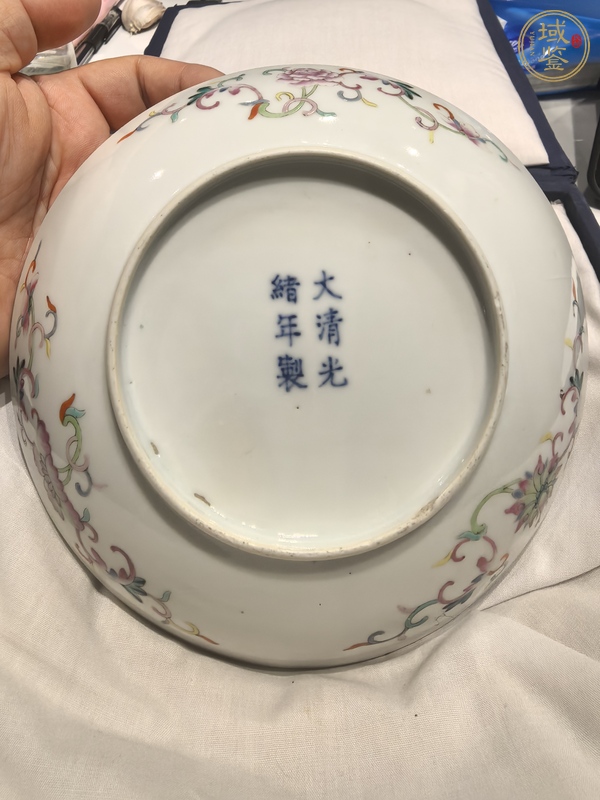 古玩陶瓷粉彩福壽盤真品鑒賞圖