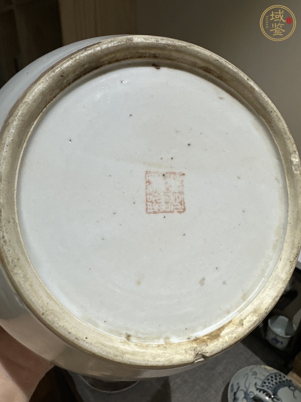 古玩陶瓷人物紋粉彩四系粥罐真品鑒賞圖