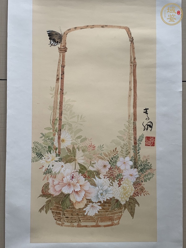 古玩字畫李綱款小寫意沒骨花鳥真品鑒賞圖