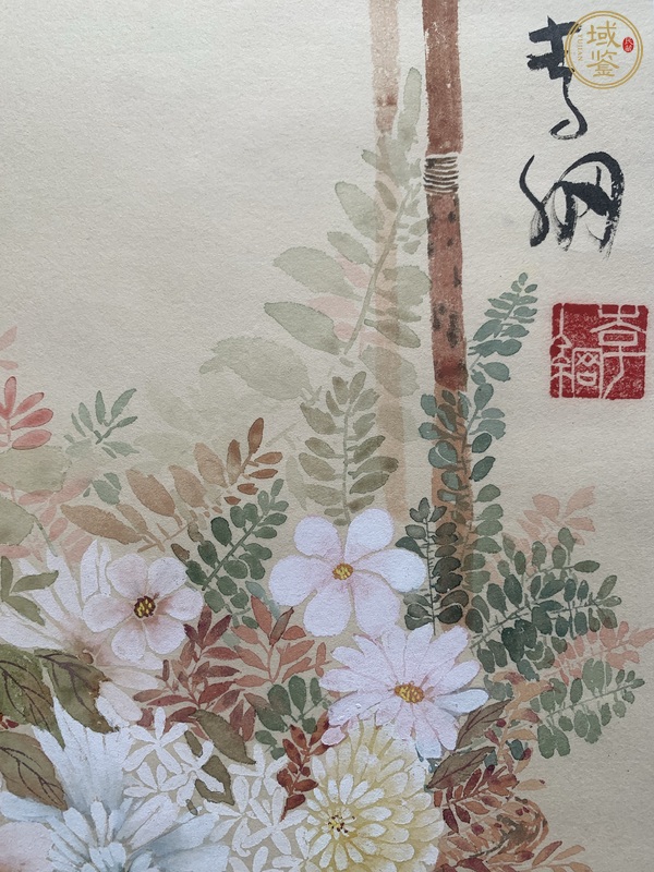 古玩字畫李綱款小寫意沒骨花鳥真品鑒賞圖