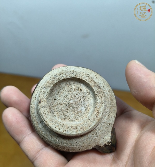 古玩陶瓷磁州窯窯變黑釉油燈真品鑒賞圖