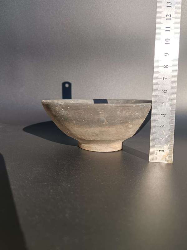 古玩陶瓷元~灰陶茶盞拍賣,當前價格58元