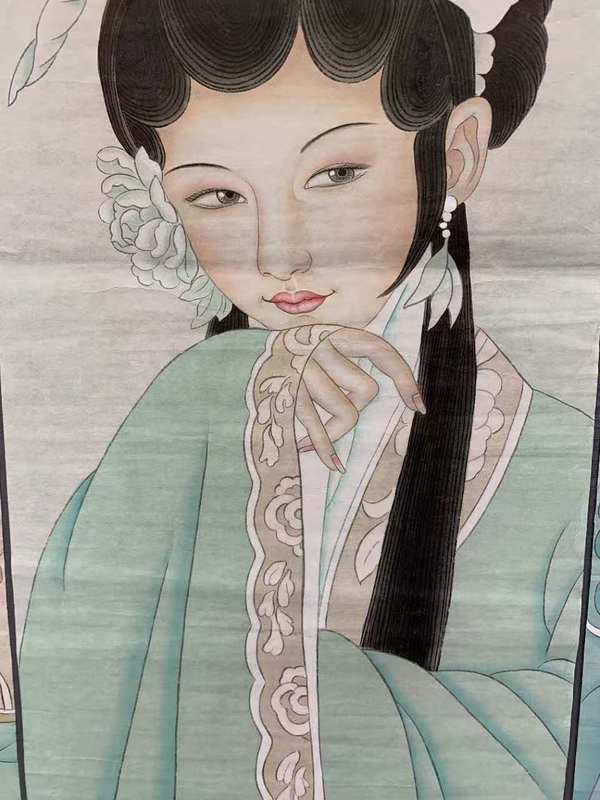 古玩字畫(huà)中美協(xié)會(huì)員名家曹珊珊 戲裝侍女四屏拍賣(mài),當(dāng)前價(jià)格5888元