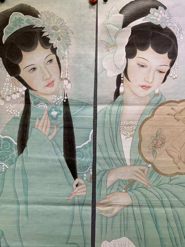 古玩字畫(huà)中美協(xié)會(huì)員名家曹珊珊 戲裝侍女四屏拍賣(mài),當(dāng)前價(jià)格5888元