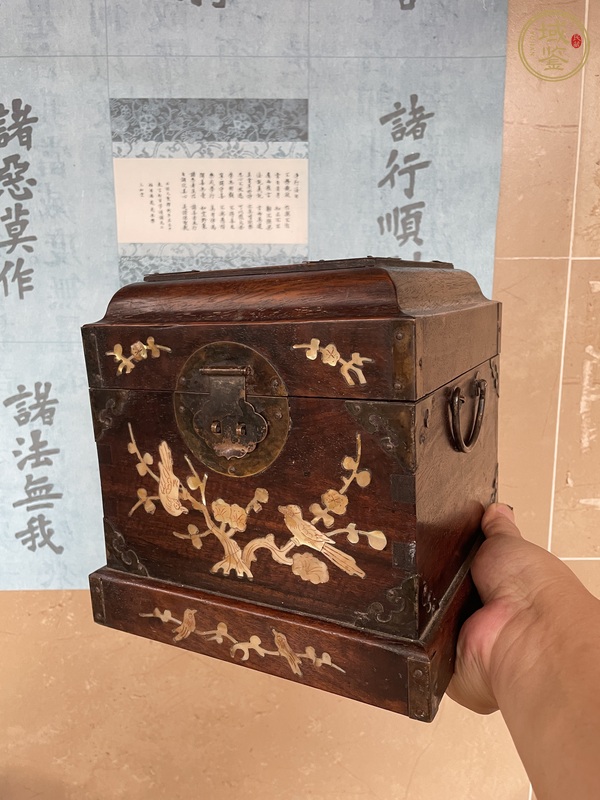 古玩雜項草花梨木印章盒真品鑒賞圖