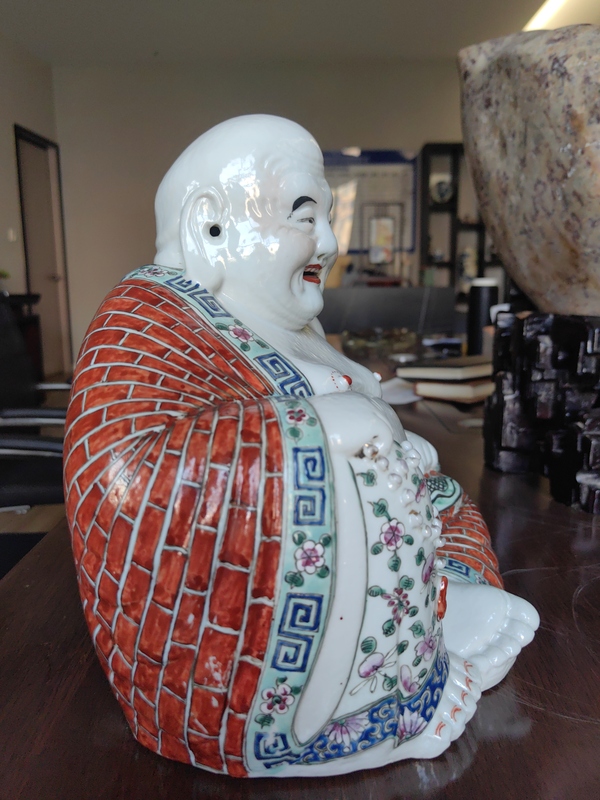 古玩陶瓷粉彩彌勒佛坐像拍賣,當前價格25888元