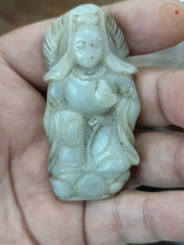 古玩玉器做舊仿古“觀音”擺件真品鑒賞圖
