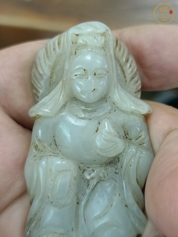 古玩玉器做舊仿古“觀音”擺件真品鑒賞圖