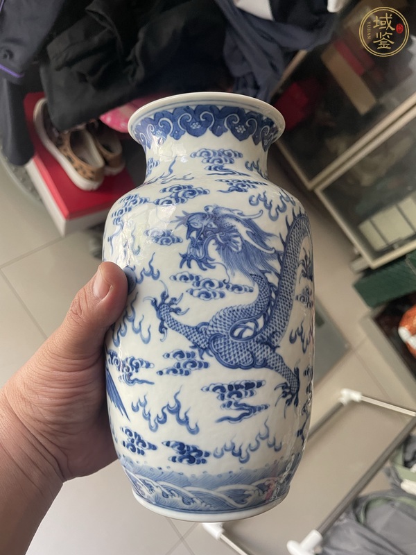 古玩陶瓷青花龍鳳紋撇口瓶真品鑒賞圖